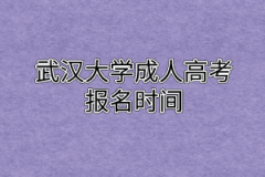 武汉大学成人高考报名时间