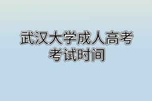 武汉大学成人高考考试时间