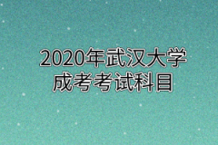 2020年武汉大学成考考试科目