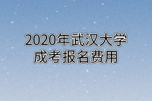 2020年武汉大学成考报名费用