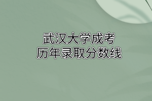 武汉大学成考历年录取分数线