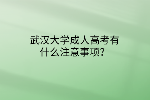 武汉大学成人高考有什么注意事项？