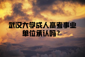 武汉大学成人高考事业单位承认吗？