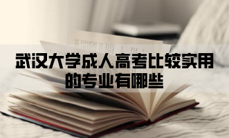 武汉大学成人高考比较实用的专业有哪些